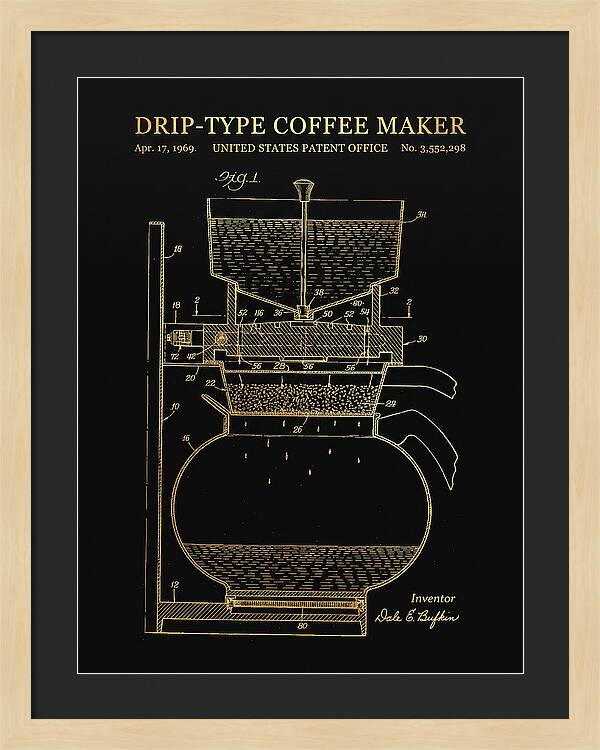 Drip Type Coffee Maker Gold Patent Us3552298a