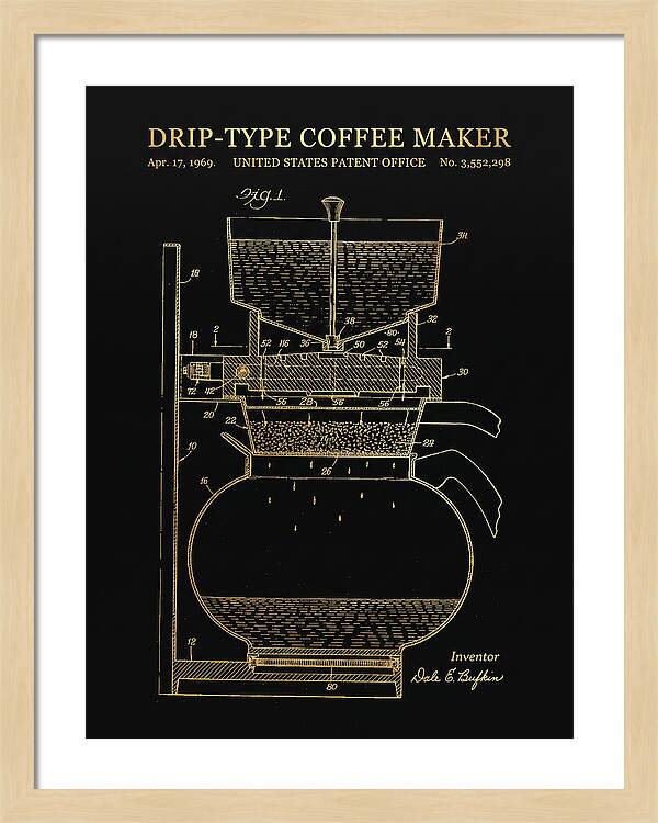 Drip Type Coffee Maker Gold Patent Us3552298a