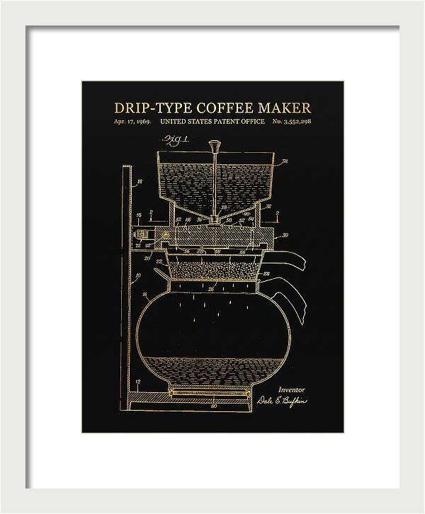 Drip Type Coffee Maker Gold Patent Us3552298a