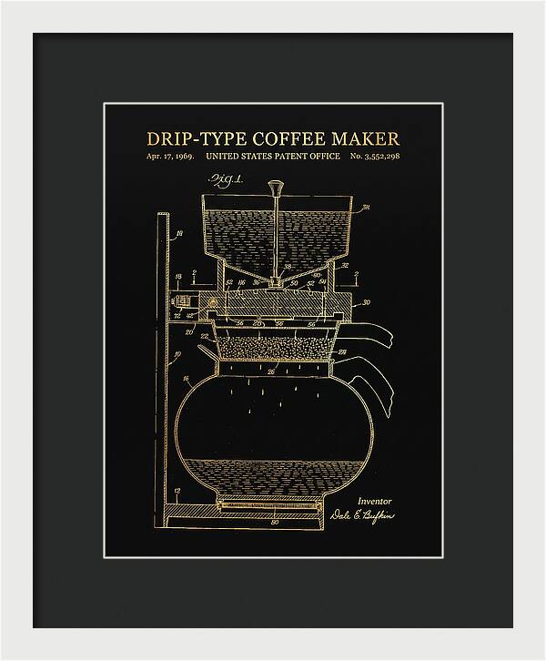 Drip Type Coffee Maker Gold Patent Us3552298a
