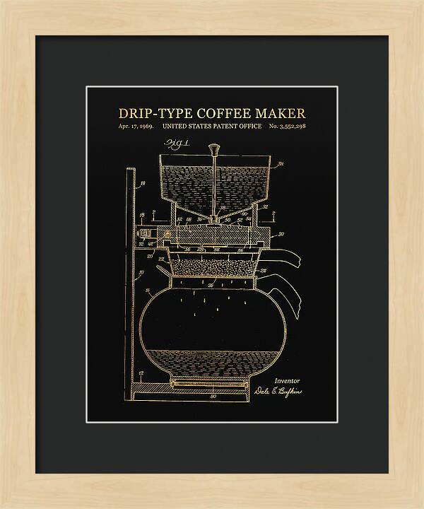 Drip Type Coffee Maker Gold Patent Us3552298a