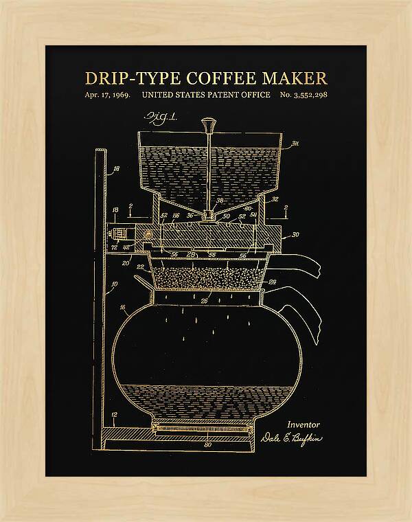 Drip Type Coffee Maker Gold Patent Us3552298a