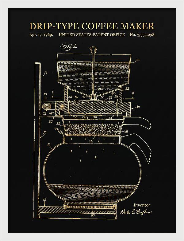 Drip Type Coffee Maker Gold Patent Us3552298a