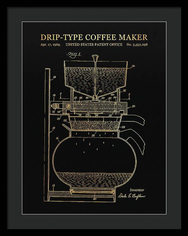 Drip Type Coffee Maker Gold Patent Us3552298a