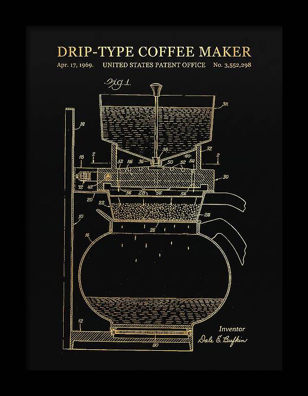 Drip Type Coffee Maker Gold Patent Us3552298a
