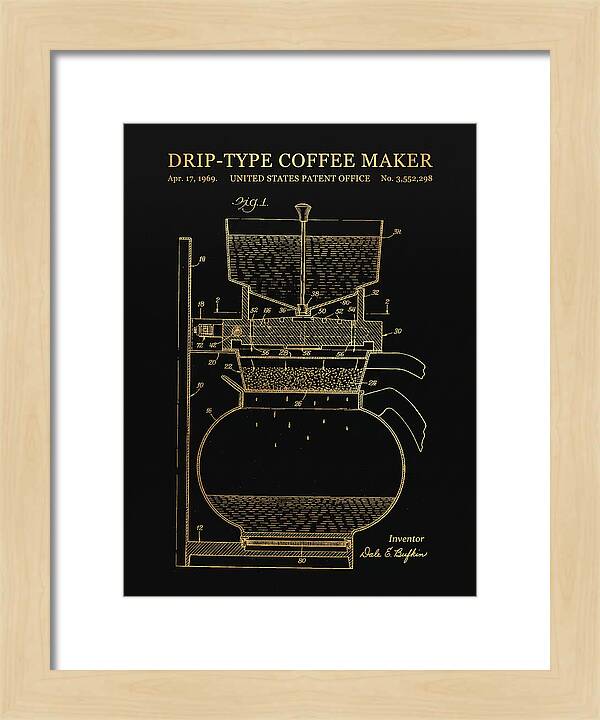 Drip Type Coffee Maker Gold Patent Us3552298a