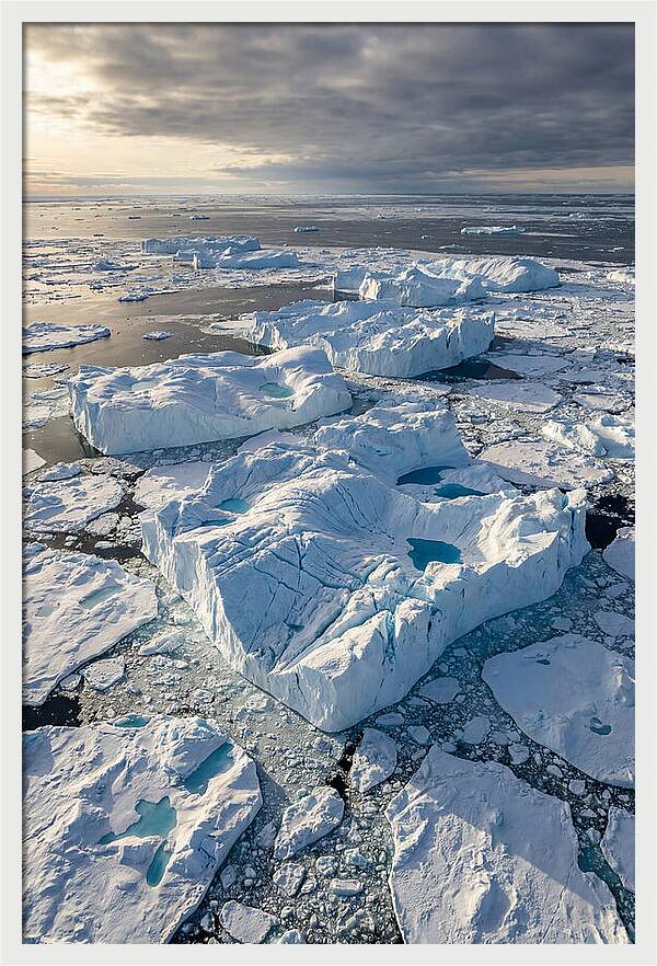 Drone View Of Icebergs