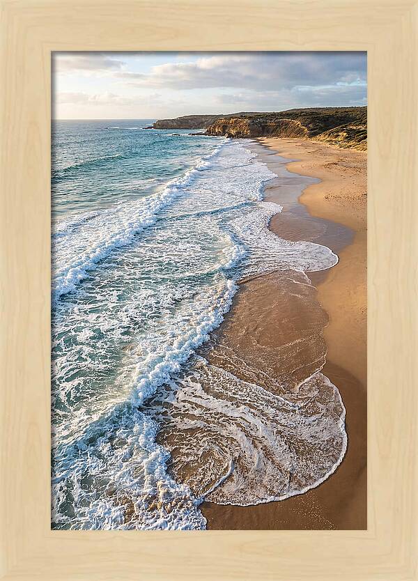 Drone View Of Serene Beach Waves