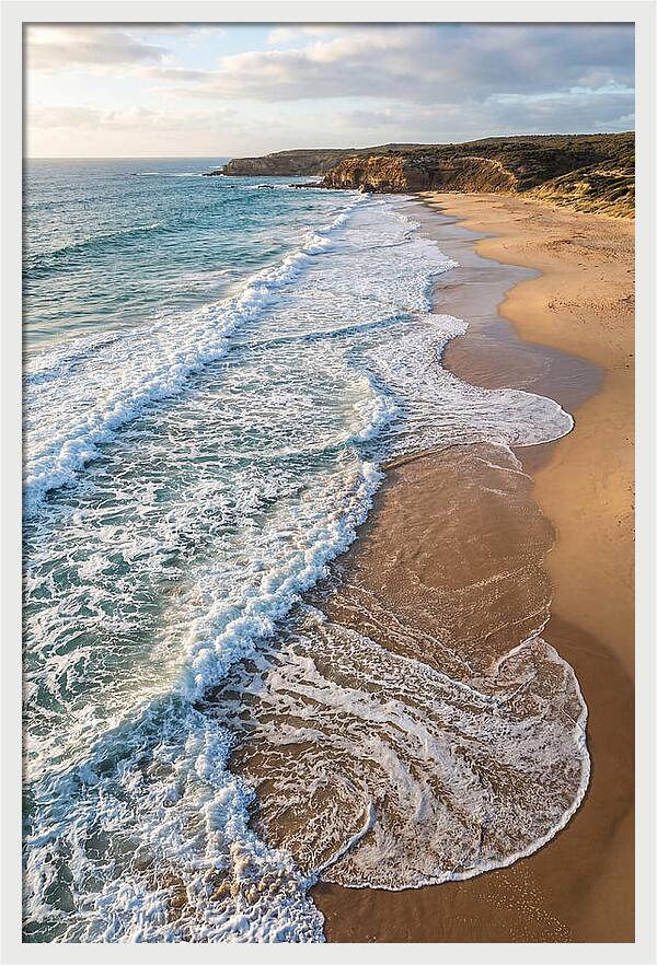 Drone View Of Serene Beach Waves