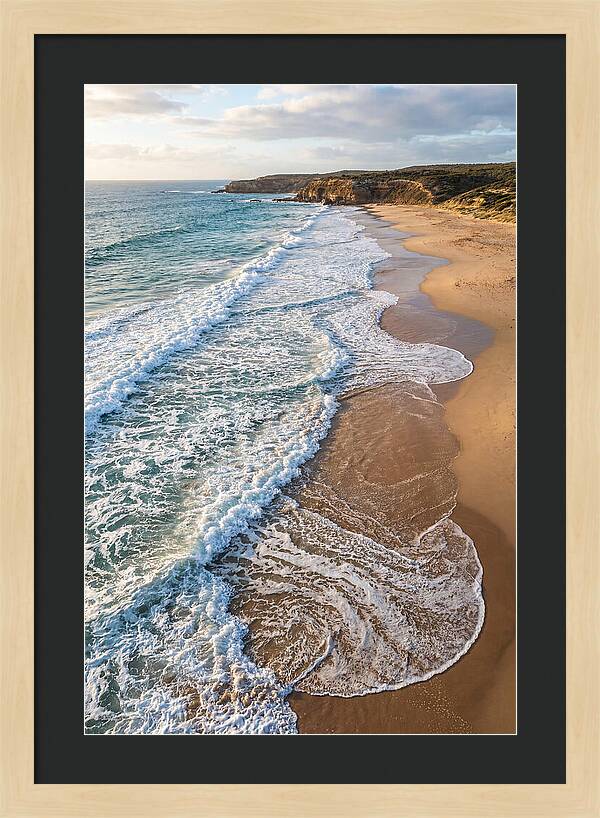 Drone View Of Serene Beach Waves