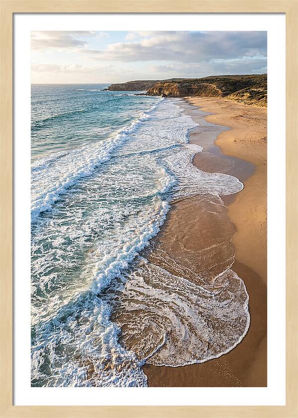 Drone View Of Serene Beach Waves