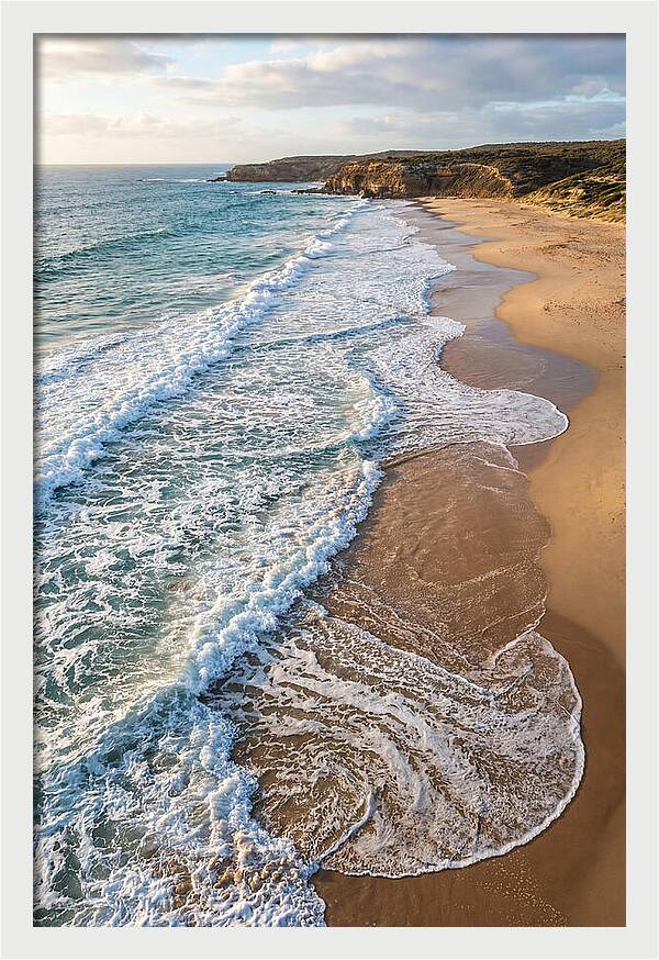 Drone View Of Serene Beach Waves