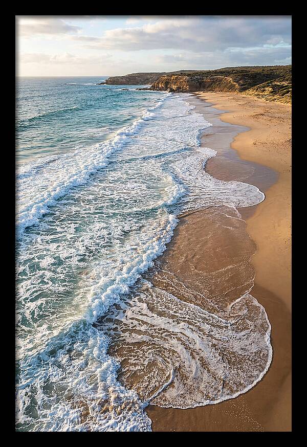 Drone View Of Serene Beach Waves