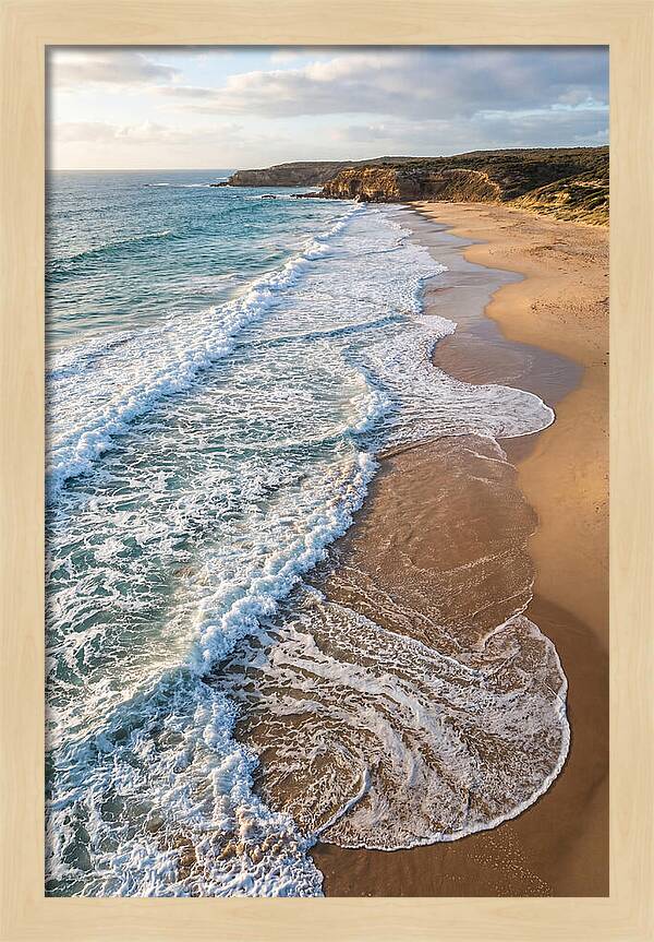Drone View Of Serene Beach Waves