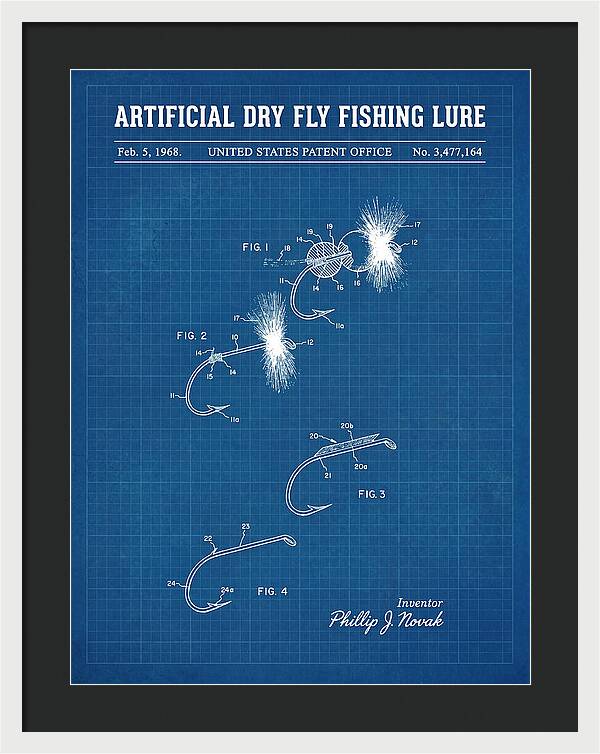 Dry Fly Fishing Lure Blueprint Patent Us3477164a