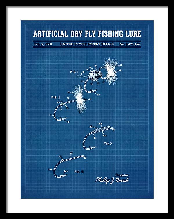 Dry Fly Fishing Lure Blueprint Patent Us3477164a