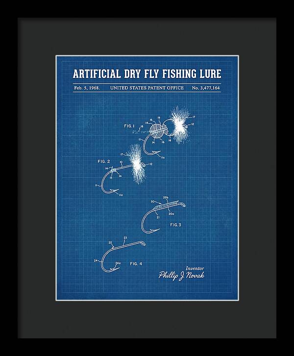 Dry Fly Fishing Lure Blueprint Patent Us3477164a