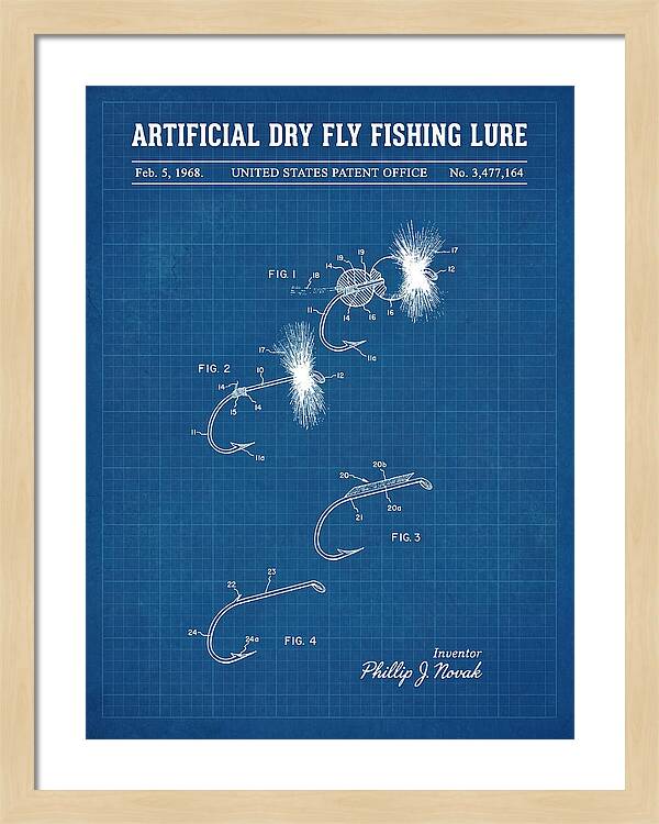 Dry Fly Fishing Lure Blueprint Patent Us3477164a