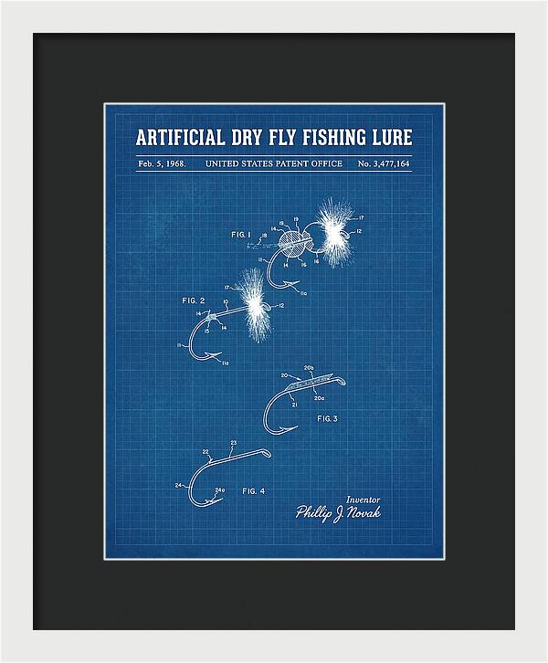 Dry Fly Fishing Lure Blueprint Patent Us3477164a