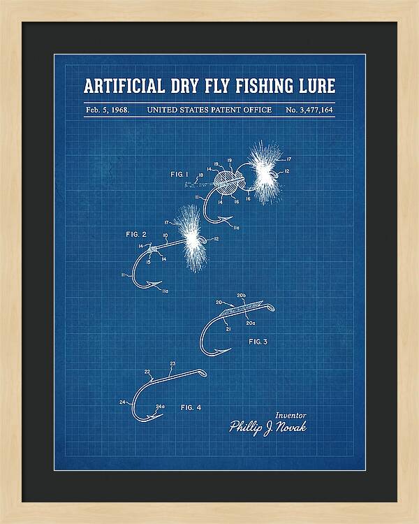 Dry Fly Fishing Lure Blueprint Patent Us3477164a