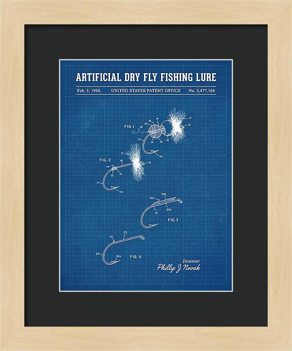 Dry Fly Fishing Lure Blueprint Patent Us3477164a