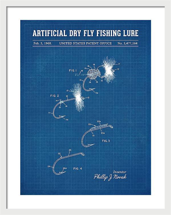 Dry Fly Fishing Lure Blueprint Patent Us3477164a