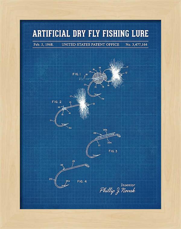 Dry Fly Fishing Lure Blueprint Patent Us3477164a