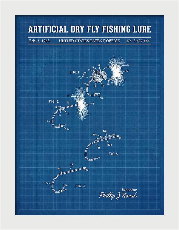 Dry Fly Fishing Lure Blueprint Patent Us3477164a