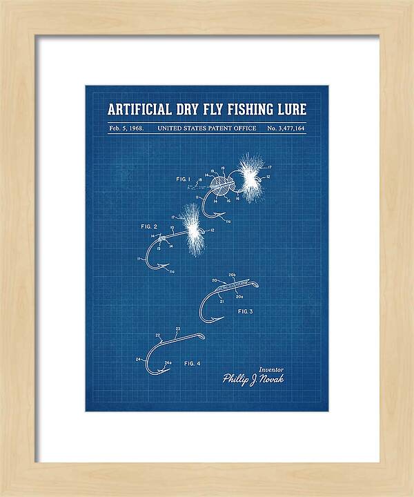 Dry Fly Fishing Lure Blueprint Patent Us3477164a