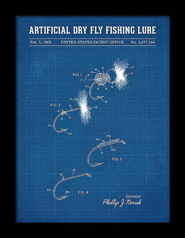 Dry Fly Fishing Lure Blueprint Patent Us3477164a