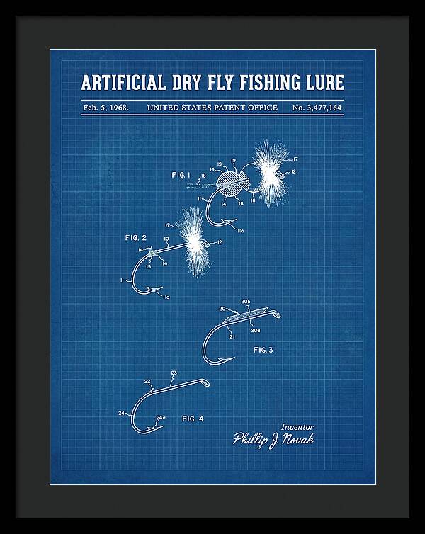 Dry Fly Fishing Lure Blueprint Patent Us3477164a