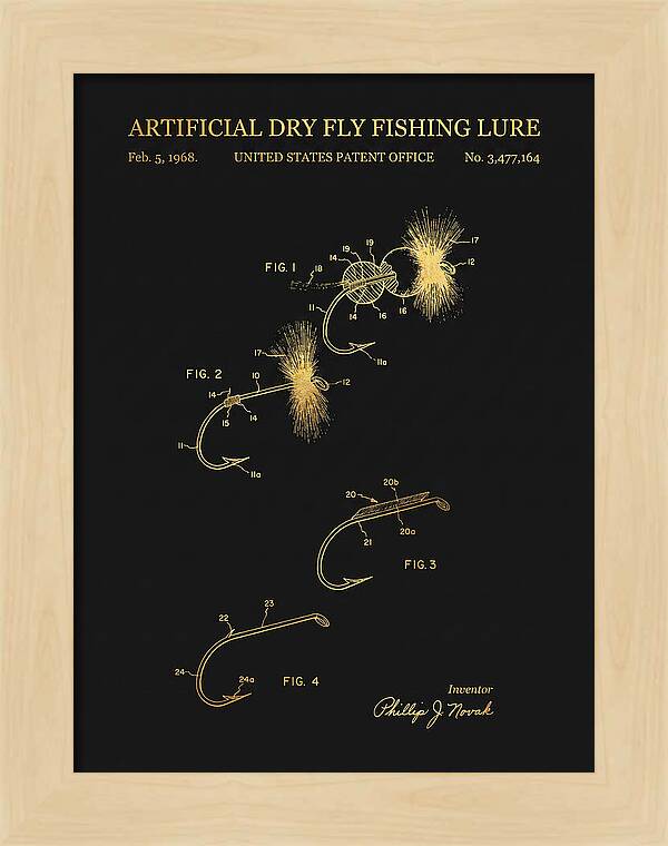 Dry Fly Fishing Lure Gold Patent Us3477164a