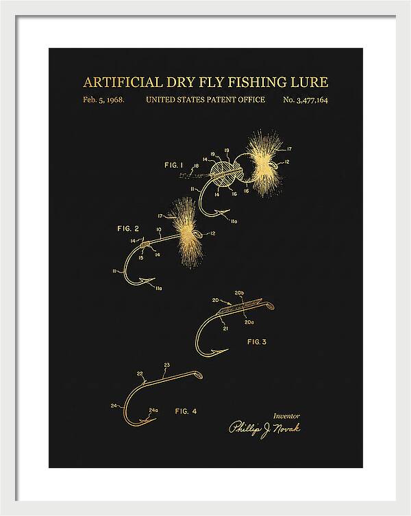 Dry Fly Fishing Lure Gold Patent Us3477164a