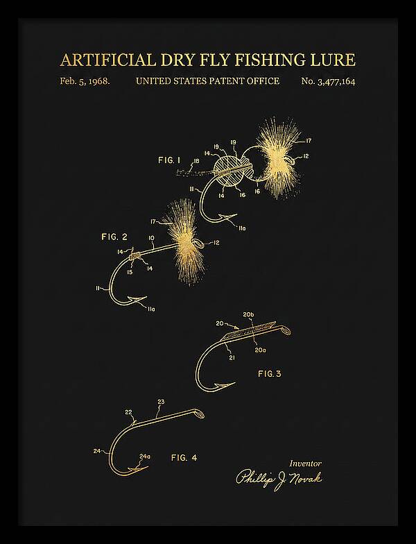 Dry Fly Fishing Lure Gold Patent Us3477164a
