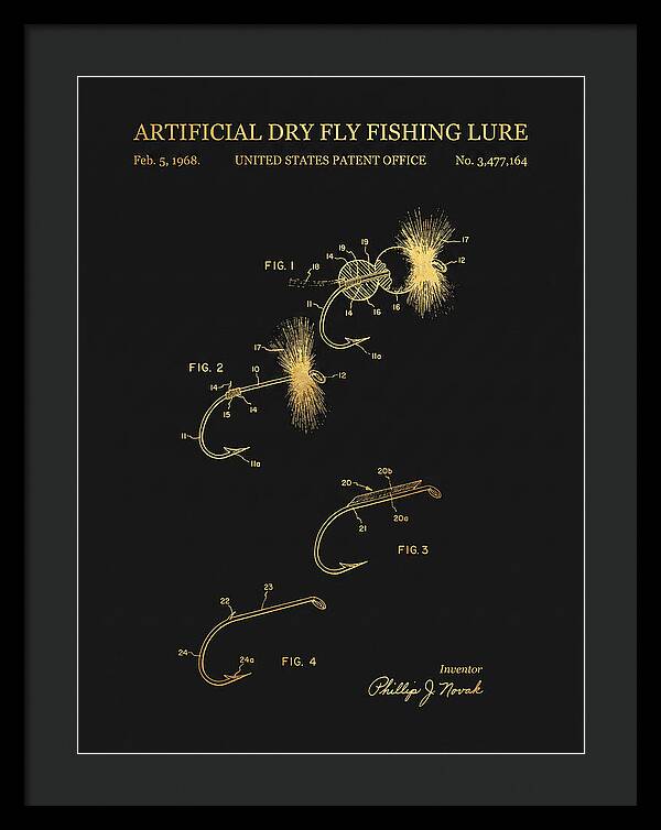 Dry Fly Fishing Lure Gold Patent Us3477164a