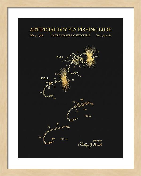 Dry Fly Fishing Lure Gold Patent Us3477164a