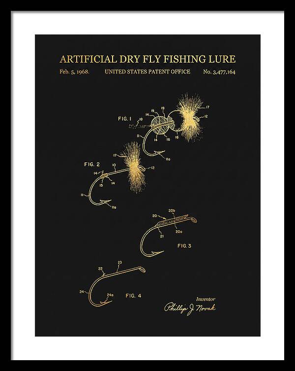 Dry Fly Fishing Lure Gold Patent Us3477164a