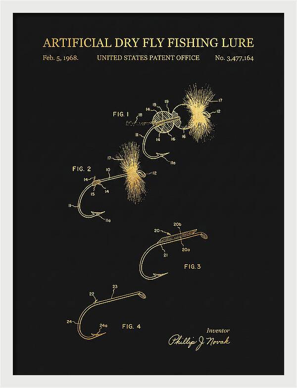 Dry Fly Fishing Lure Gold Patent Us3477164a