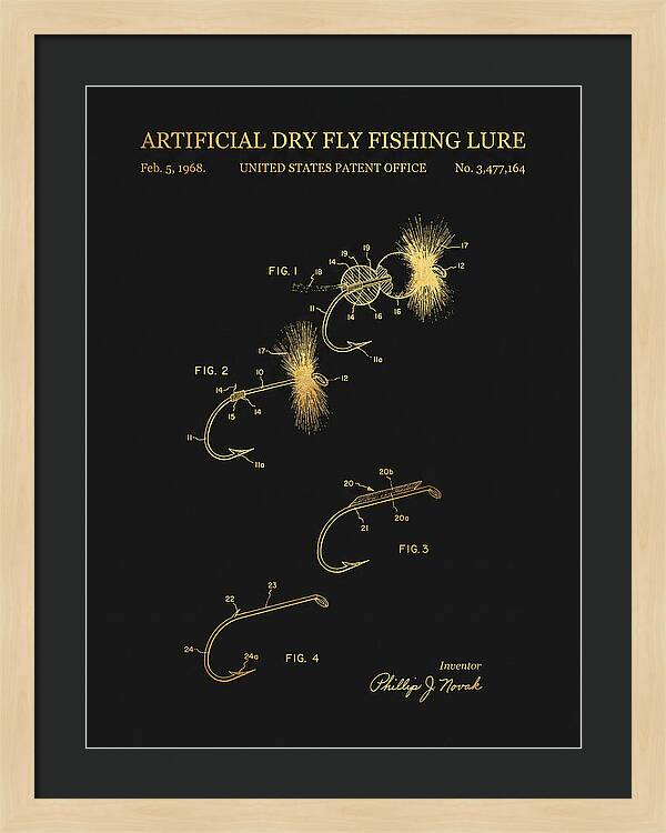 Dry Fly Fishing Lure Gold Patent Us3477164a