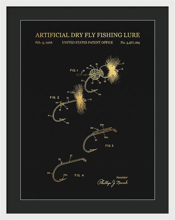 Dry Fly Fishing Lure Gold Patent Us3477164a