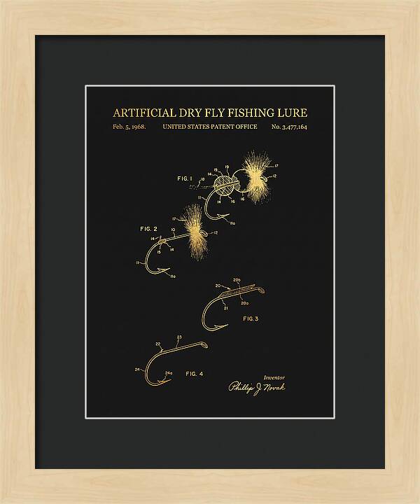 Dry Fly Fishing Lure Gold Patent Us3477164a