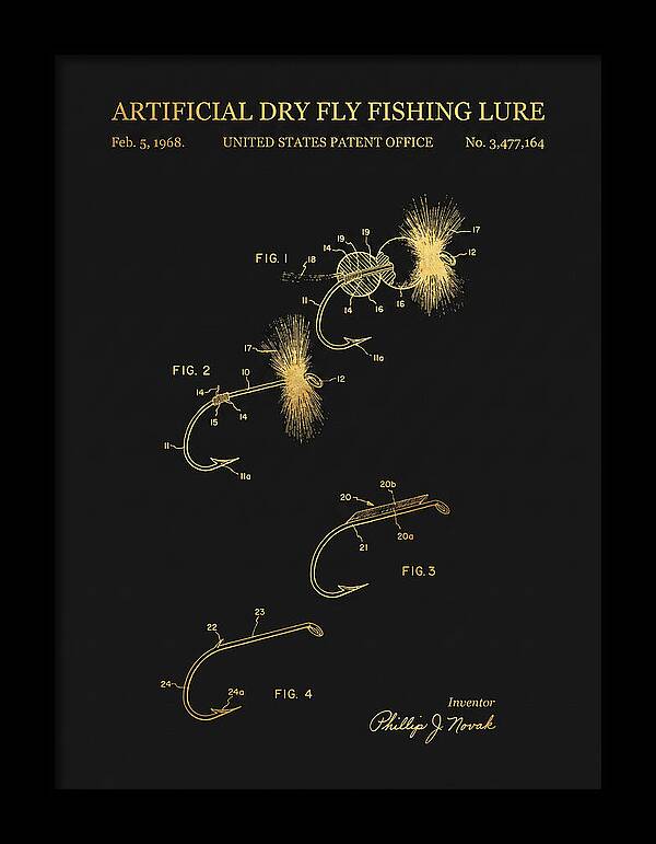 Dry Fly Fishing Lure Gold Patent Us3477164a