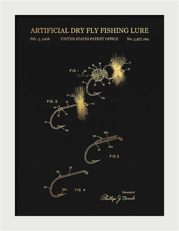 Dry Fly Fishing Lure Gold Patent Us3477164a