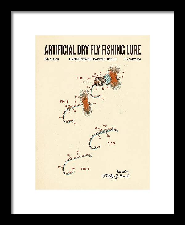 Dry Fly Fishing Lure Retro Patent Us3477164a