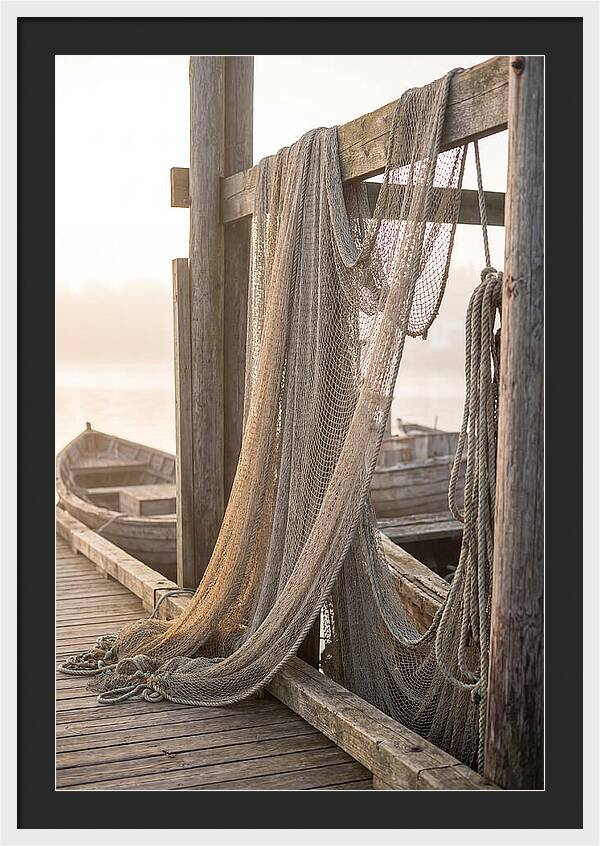 Drying Fishing Nets At Dawn