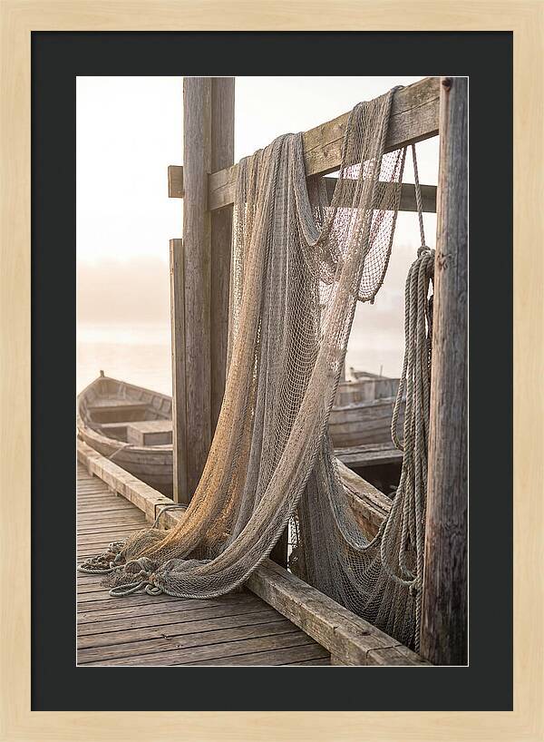 Drying Fishing Nets At Dawn