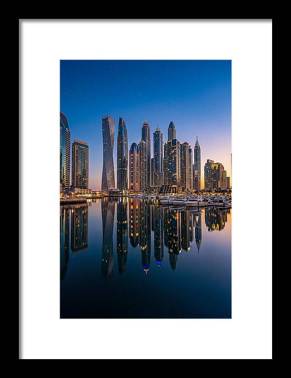Dubai Marina Skyline At Dusk