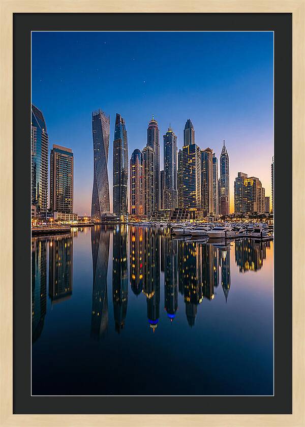 Dubai Marina Skyline At Dusk