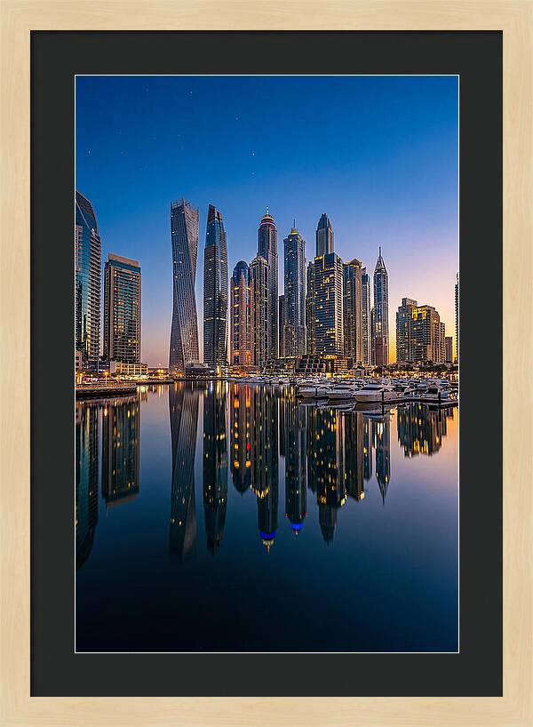 Dubai Marina Skyline At Dusk