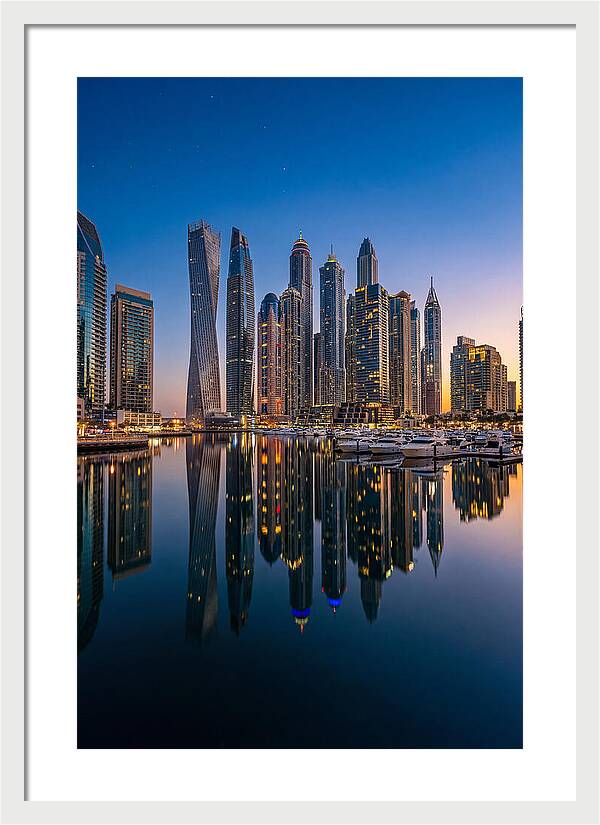 Dubai Marina Skyline At Dusk